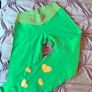 Picalina slim flare sweat pants in green